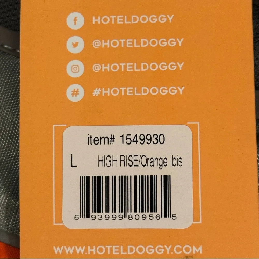 NWT Hotel Doggy Adventure Wear Hiking Backpack Grey Orange Size L - Picture 6 of 6
